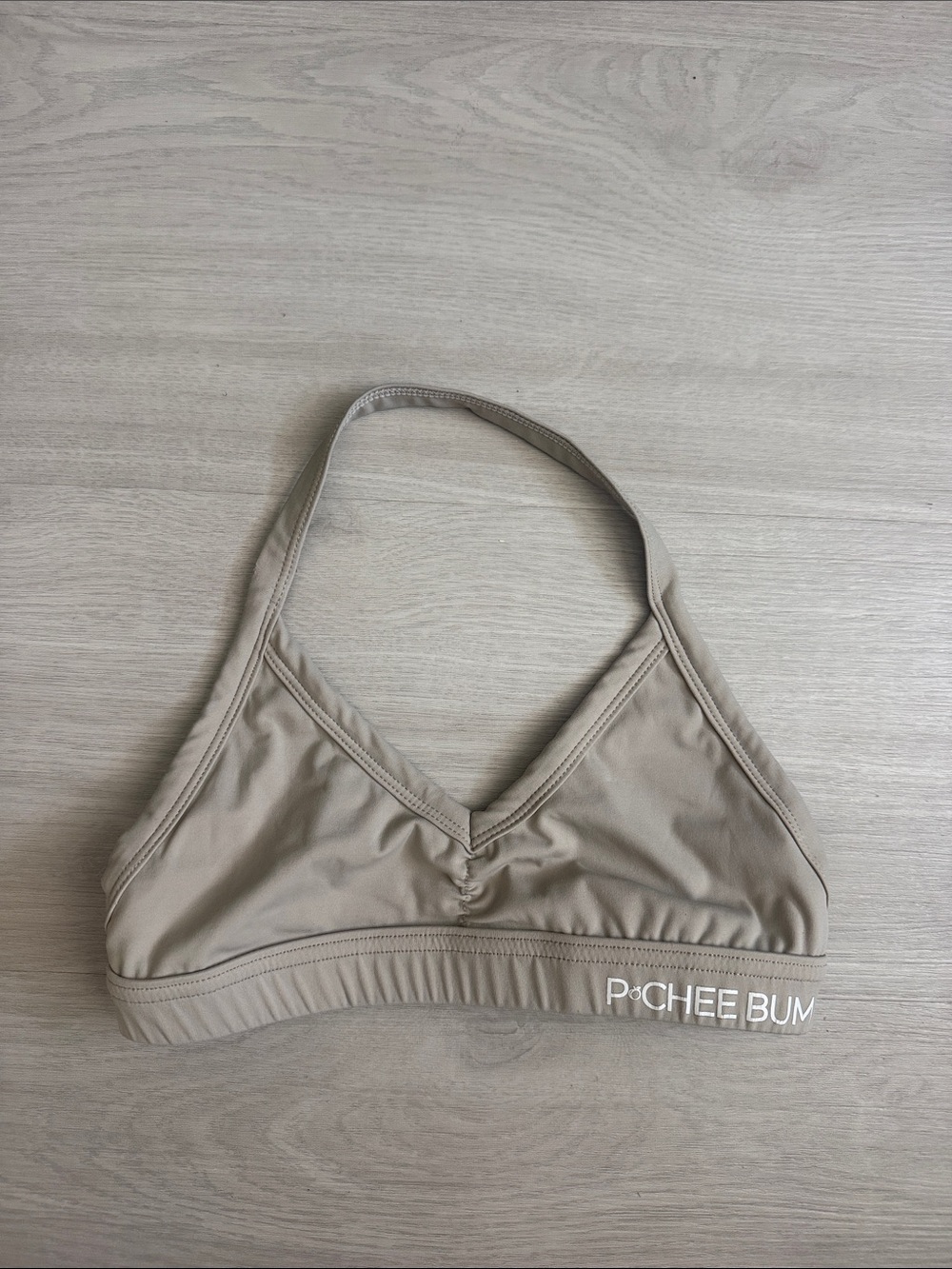 Pcheebum Women's Halter Sports Bra Top in Taupe